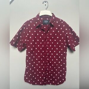 Boys Santa Claus short sleeve button front cotton shirt - Christmas/holiday